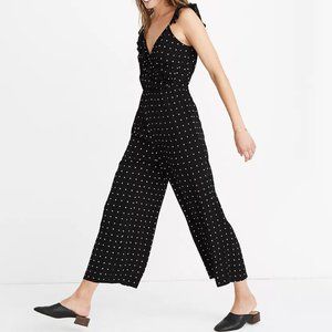 Madewell Ruffle-Front Wrap Polka Dot Jumpsuit